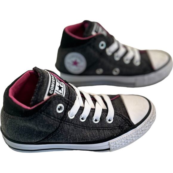 Converse Chuck Taylor All Star Madison Mid Top Grey/ Pink Sneaker Girls US 10.5 - Picture 1 of 8